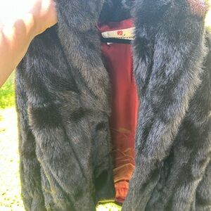 Elegant Black Faux Fur Jacket